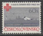 ЧССР 1964 год. IV Конгресс Чехословацкого Красного Креста, 1 марка (наклейка)