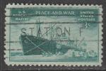 США 1946 год. Заслуги торгового флота во II Мировой войне, 1 марка (гашёная)