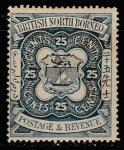 Британское Северное Борнео 1888 год. Герб с надписью, 1 марка (наклейка)