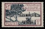 Уоллис и Футуна 1930 год. Вид на бухту, надпечатка на марке Новой Каледонии, 1 марка из серии (наклейка)