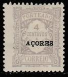 Азорские острова (Португалия) 1918 год. Цифровой рисунок, надпечатка, 1 доплатная марка (наклейка)