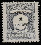 Ангола 1921 год. Цифровой рисунок, 1 доплатная марка из серии (наклейка)