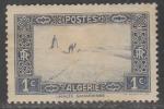 Алжир 1936 год. 10 лет алжирским почтовым маркам. Пункт снабжения в Сахаре, 1 марка из серии (наклейка)