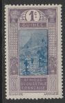 Французская Гвинея 1913 год. Стандарт. Ландшафты. Брод у Китима, 1 марка из серии (наклейка)