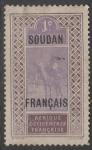 Французский Судан 1921 год. Стандарт. Туареги, надпечатка, 1 марка из серии (наклейка)