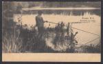 Почтовая карточка. Лигово №2. Рыболов в парке, 1917 год