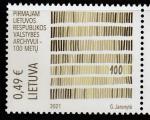 Литва 2021 год. 100 лет архиву Литвы, 1 марка (н