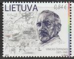 Литва 2021 год. 150 лет со дня рождения учёного Винцаса Чепинскиса, 1 марка (н
