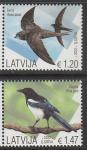 Латвия 2022 год. Птицы Латвии, 2 марки (н