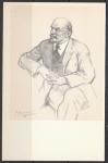 Открытка. Образ вождя в рисунках художника П. Васильева. "В.И. Ленин слушает", "Сх", 1968 год.