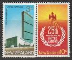 Новая Зеландия 1970 год. 25 лет ООН, 2 марки.