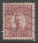 Швеция 1918 год. Стандарт. Король Густав V, ном. 12 эре, 1 марка из серии (гашёная)