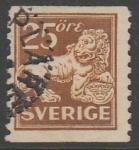Швеция 1920 год. Стандарт. Лев с гербом, ном. 25 эре, 1 марка из серии (гашёная)