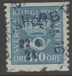 Швеция 1920 год. Стандарт. Корона и почтовый рожок, ном. 110 эре, 1 марка из серии (гашёная)