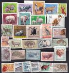 Набор иностранных марок, животные, 30 марок гашеных