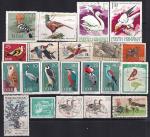 Набор иностранных марок, птицы, 21 марка гашеные