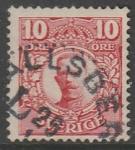 Швеция 1911/19 год. Стандарт. Король Густав V, ном. 10 эре, 1 марка из серии (гашёная)
