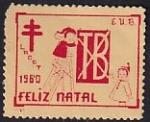 Непочтовая марка Счастливого Рождества (на португальском), 1960 год