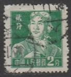 Китай (КНР) 1955 год. Стандарт. Трудящиеся. Авиатор, ном. 2 F, 1 марка из серии (гашёная)