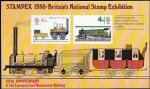 Великобритания 1980 год. 150 лет Ливерпульской и Манчестерской железной дороге, сувенирный блок