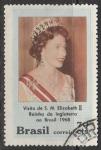 Бразилия 1968 год. Государственный визит королевы Елизаветы II, 1 марка (гашёная)