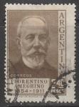 Аргентина 1956 год. Палеонтолог Флорентино Амегино, 1 марка (гашёная)