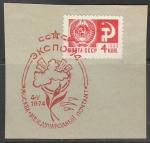 СССР 1968 год. Стандарт. Государственный герб и флаг, спецгашение, 1 марка (вырезка)