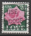 США 1988 год. Роза, 1 марка (гашёная)