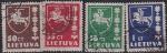 Литва 1937 год. Герб, 4 гашеных марки 