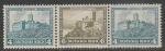 Германия (Веймарская республика) 1932 год. Замки Вартбург и Штольценфельс, сцепка из 3 марок.
