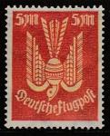 Германия (Веймарская республика) 1922 год. Авиапочта. Деревянный голубь, ном. 5 М, 1 марка из серии (наклейка)
