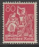 Германия (Веймарская республика) 1921 год. Стандарт. Рабочие: кузнецы, 80 Pf., 1 марка из серии.