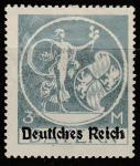 Германия (Веймарская республика) 1920/1921 год. Стандарт. Аллегории, ндп на марке Баварии, ном. 3 М., 1 марка из серии (наклейка)