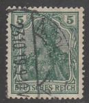 Германия (II Рейх) 1915/1919 год. Стандарт. Аллегорический образ Германии, ном. 5 Pf, 1 марка из серии (гашёная)