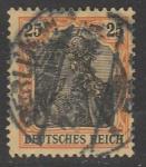 Германия (II Рейх) 1915/1919 год. Стандарт. Аллегорический образ Германии, ном. 25 Pf, 1 марка из серии (гашёная)
