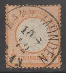 Германия (II Рейх) 1872 год. Стандарт. Орел с малым нагрудным щитом, 1/2 Gr, 1 марка из серии (гашёная)