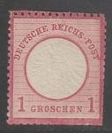 Германия (II Рейх) 1872 год. Стандарт. Орёл с большим нагрудным щитом, 1 Gr, 1 марка из серии (наклейка)