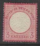 Германия (II Рейх) 1872 год. Стандарт. Орёл с большим нагрудным щитом, 3 Кr, 1 марка из серии (наклейка)
