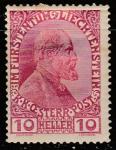 Лихтенштейн 1917 год. Иоганн II Лихтенштейнский, 1 марка из серии (наклейка)