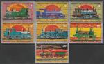 Экваториальная Гвинея 1972 год. Паровозы, 100 лет японской железной дороге, 7 марок.