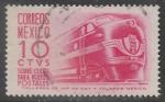 Мексика 1954 год. Дизельный локомотив, 1 пакетная марка из двух (гашёная)