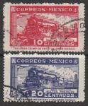 Мексика 1941/1947 год. Паровозы, 2 пакетные марки (гашёные)