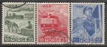 Норвегия 1954 год. 100 лет норвежской ж/д, 3 марки (гашёные)