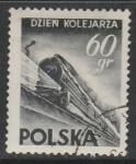 Польша 1954 год. День железнодорожника, 1 марка из двух (гашёная)