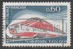 Франция 1974 год. Турбопоезд на газотурбинном двигателе, 1 марка (гашёная)