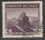 Чили 1940 год. Государственные ж/д. Паровоз, 1 марка из серии (гашёная)