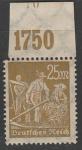 Германия (Веймарская республика) 1922/1923 год. Стандарт. Крестьяне, 25 М., 1 марка из серии (наклейка) (II)