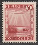 Австрия 1945 год. Стандарт. Ландшафты. Озеро Бургенланд, 1 марка из серии (наклейка)