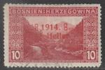 Австрия (Босния и Герцеговина) 1914 год. Ландшафты, ндп, ном. 12 Н/10 Н, 1 марка из двух (гашёная)