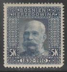 Австрия (Босния и Герцеговина) 1910 год. 80 лет со дня рождения кайзера Франца Иосифа I, 1 марка из серии.